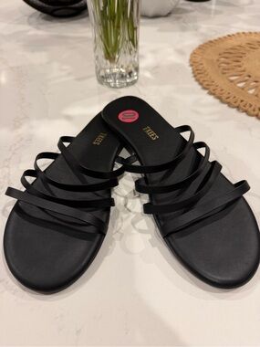 TKEES Black Multi-Strap Slide Sandals
